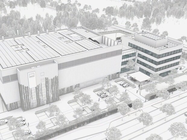 Skizze der neuen Hightech-Fabrik Dresden
