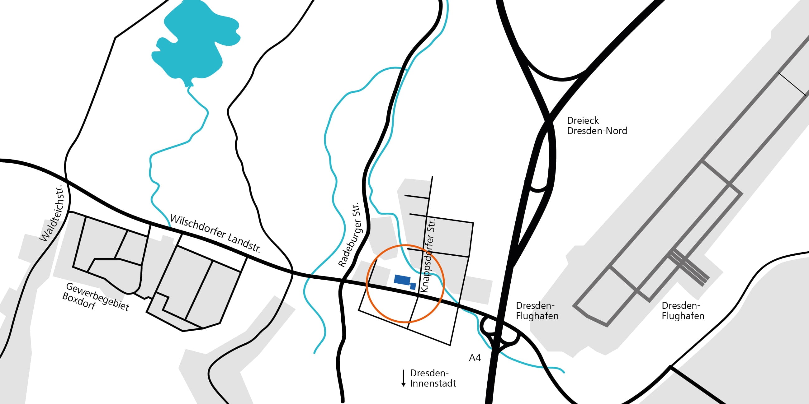 Lageplan vom Jenoptik-Standort in Dresden.