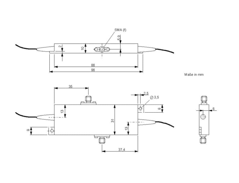 Standardgehäuse für Phasenmodulatoren PMXXXb und Amplitudenmodulatoren AMXXXb