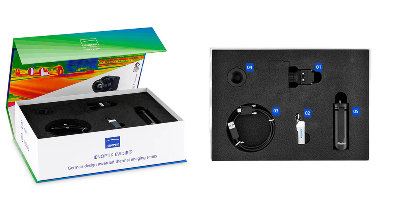 geöffnete Box mit Evidir und Zubehör