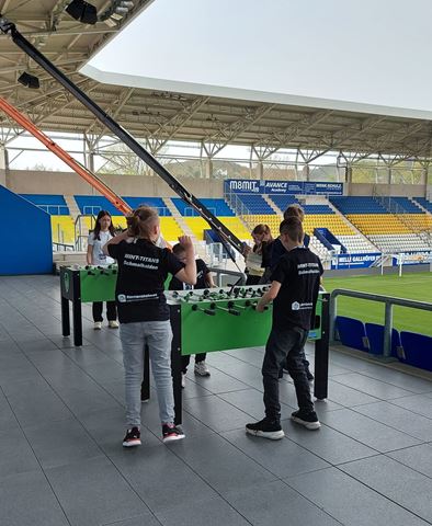 Der Tischkicker war sehr beliebt als Nebenbeschäftigung nach den Jury-Rundgängen.