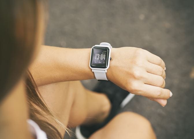 Smartwatch on woman hand